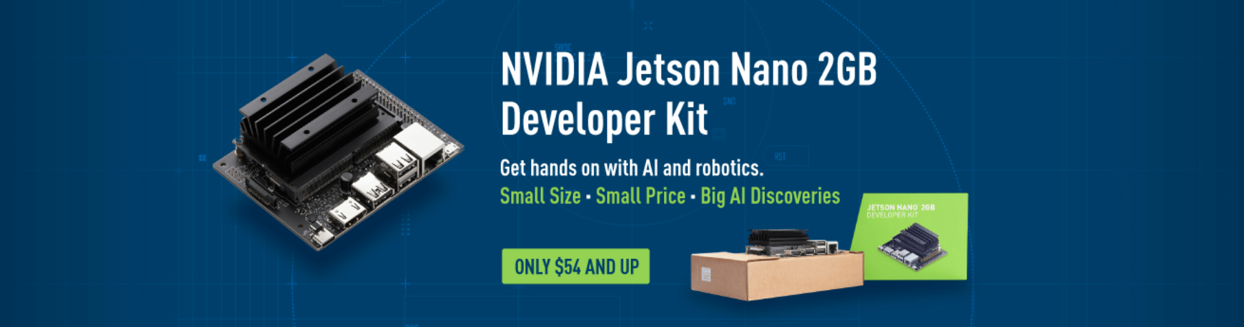 NVIDIA Jetson Nano 2GB, 59$’dan, GTC 2020’de tanıtıldı, geliştiriciler için daha düşük fiyatla NVIDIA JetPack’i etkinleştiriyor.