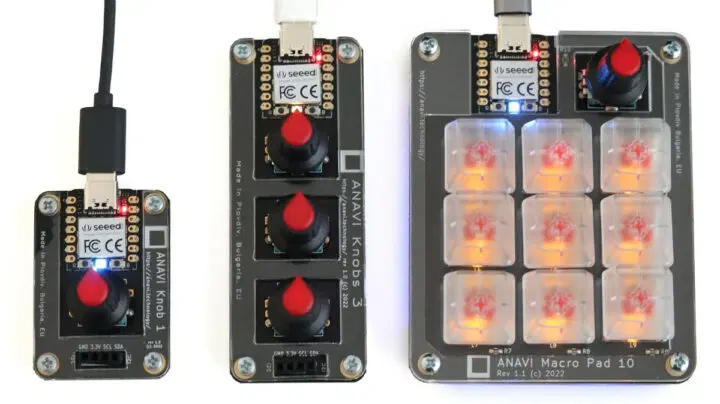 ANAVI Macro Pad 10 & Düğmeler, Seeed Studio XIAO RP2040 üzerinde KMK firmware’ı çalıştıran giriş cihazları (Kitle Fonlaması)
