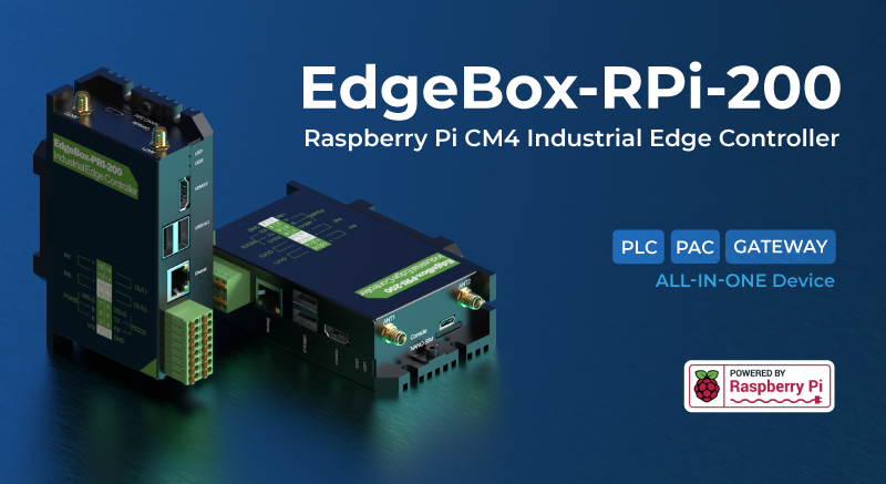 YENİ Ürün: Raspberry Pi CM4 Destekli Endüstriyel Kenar Kontrol Cihazı EdgeBox-RPi-200