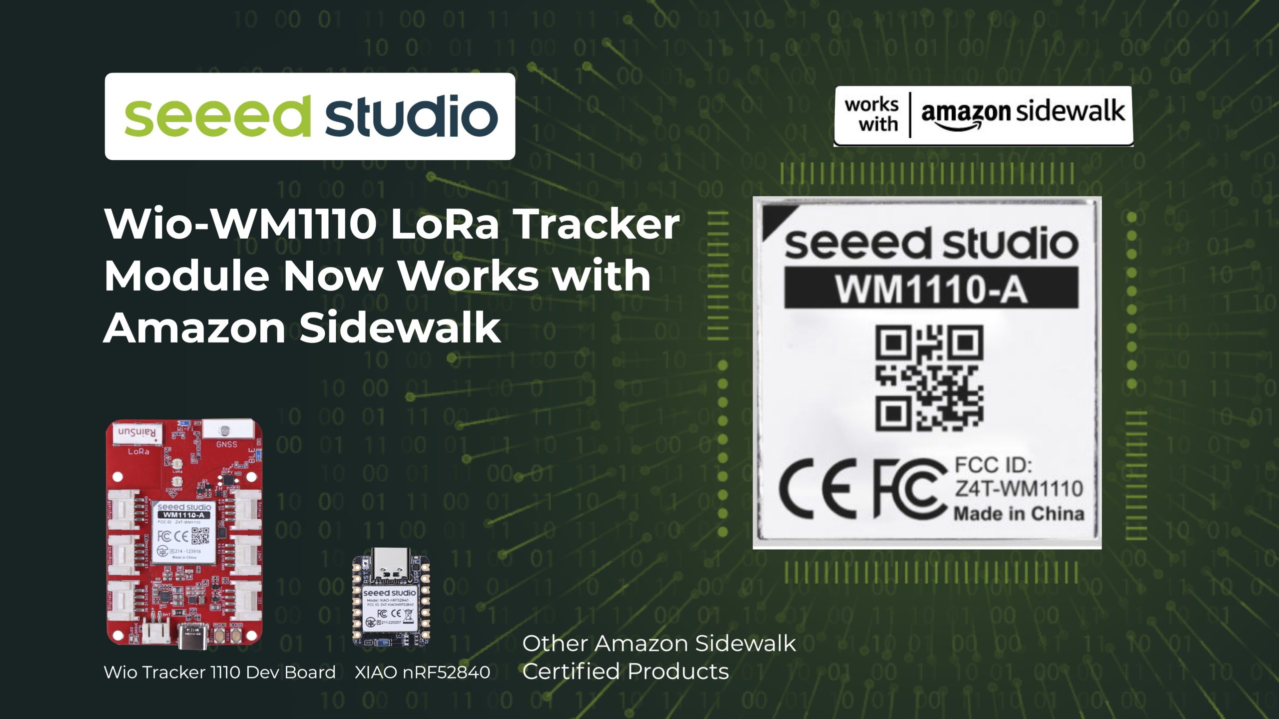 Wio-WM1100 LoRa İzleyici Modülü ve Wio Tracker 1110 Geliştirme Kartı Artık Amazon Sidewalk Nitelikli