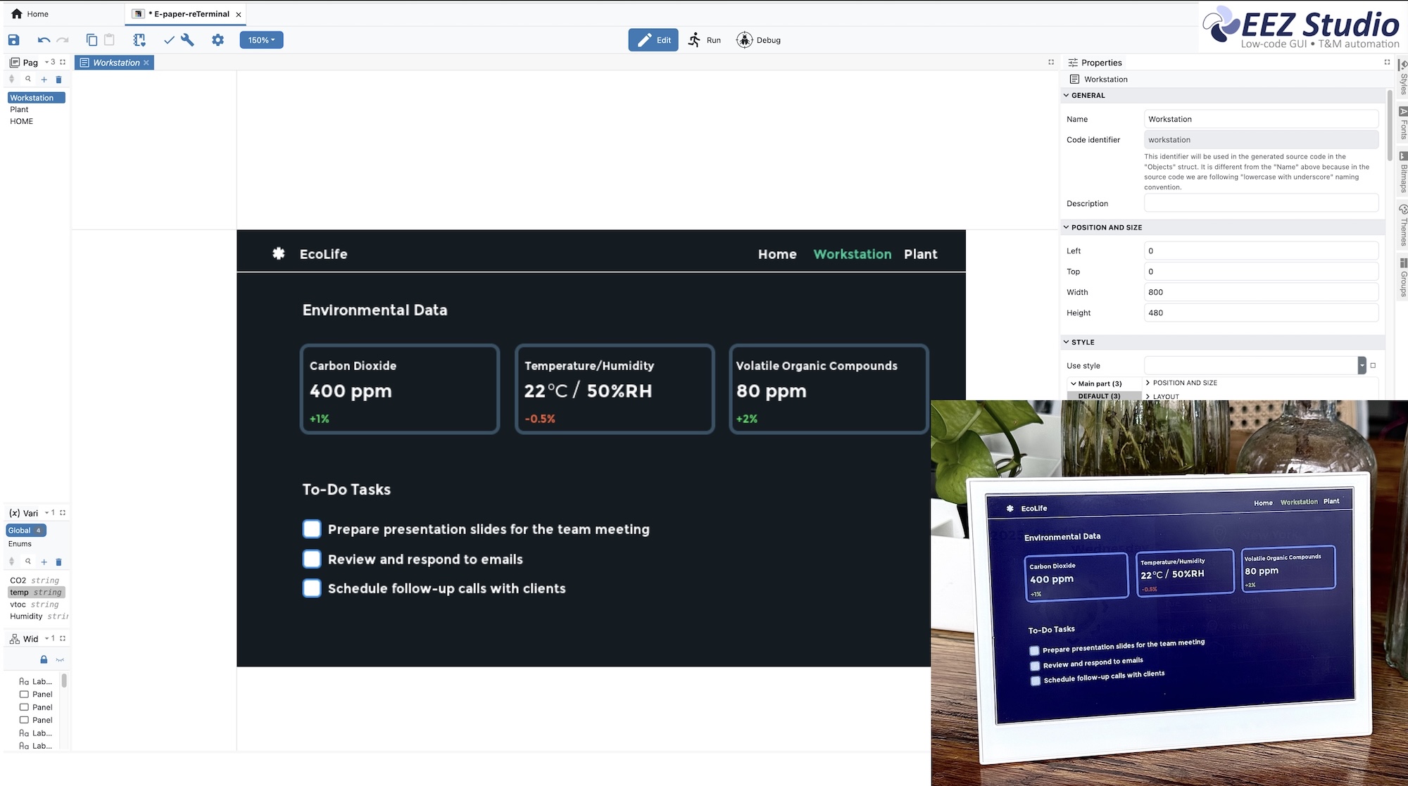 reTerminal E Serisi ePaper Ekranlar için Artık EEZ Studio ile Düşük Kodlu GUI Tasarımı Mevcut
