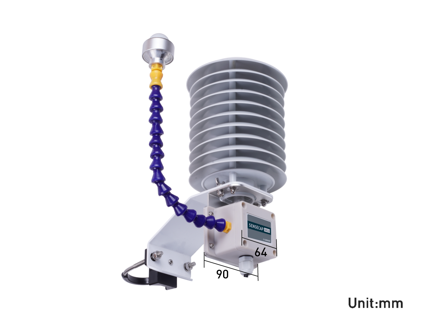 SenseCAP ORCH S4 4-In-1 Weather Sensors (A1B), Air Temperature/Humidity/Atmospheric Pressure/Light - with waterproof aviation connector - Image 9
