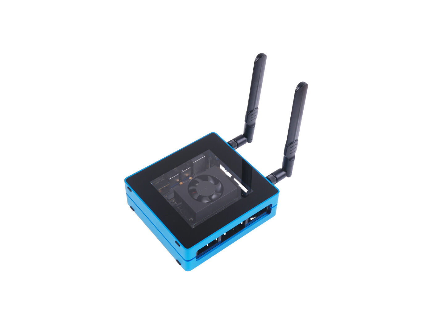 Jetson SUB Mini PC-Blue with Jetson Xavier NX module, Aluminium case with cooling fan, 128GB SSD, WiFi, Antennas and pre-installed JetPack System - Image 2