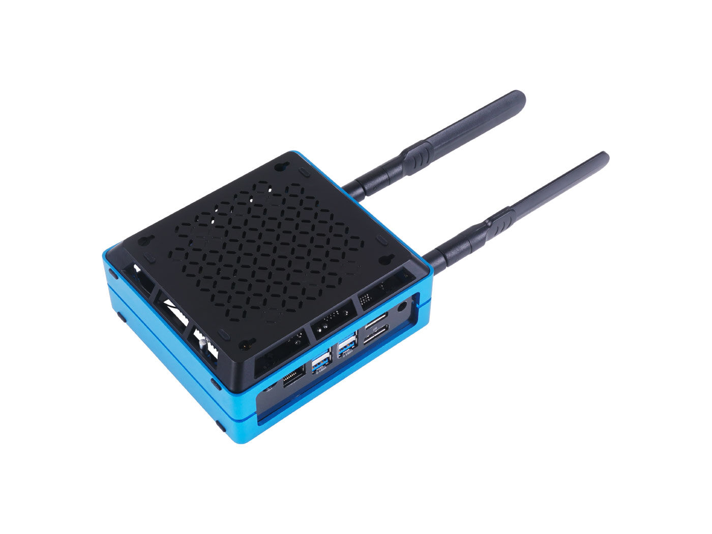 Jetson SUB Mini PC-Blue with Jetson Xavier NX module, Aluminium case with cooling fan, 128GB SSD, WiFi, Antennas and pre-installed JetPack System - Image 4