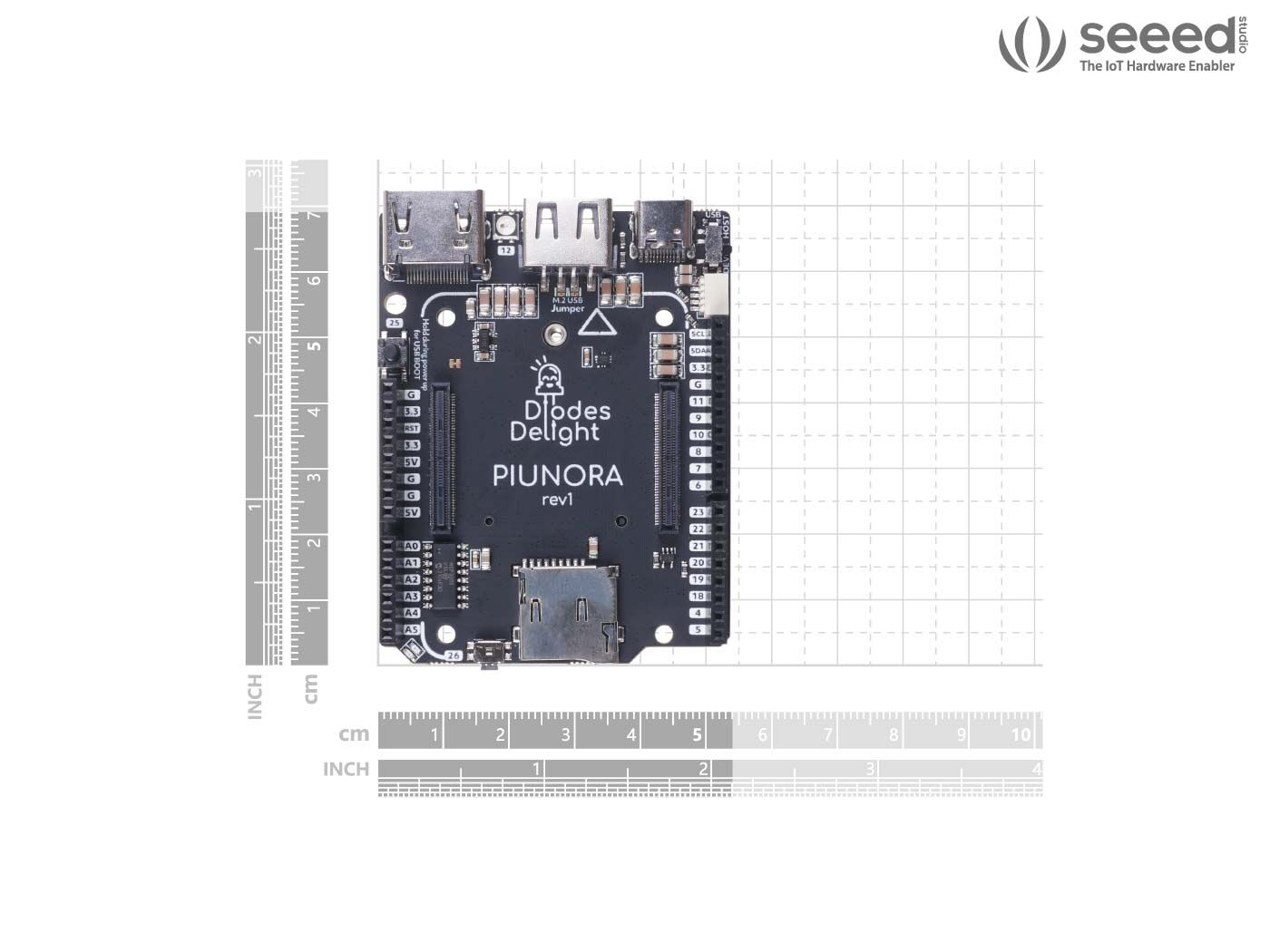 Piunora Raspberry Pi CM4 carrier board - standard HDMI port | M.2 B-KEY | PCI-e | ADC | Qwiic/Stemma QT connector - programmed with Linux - Image 7