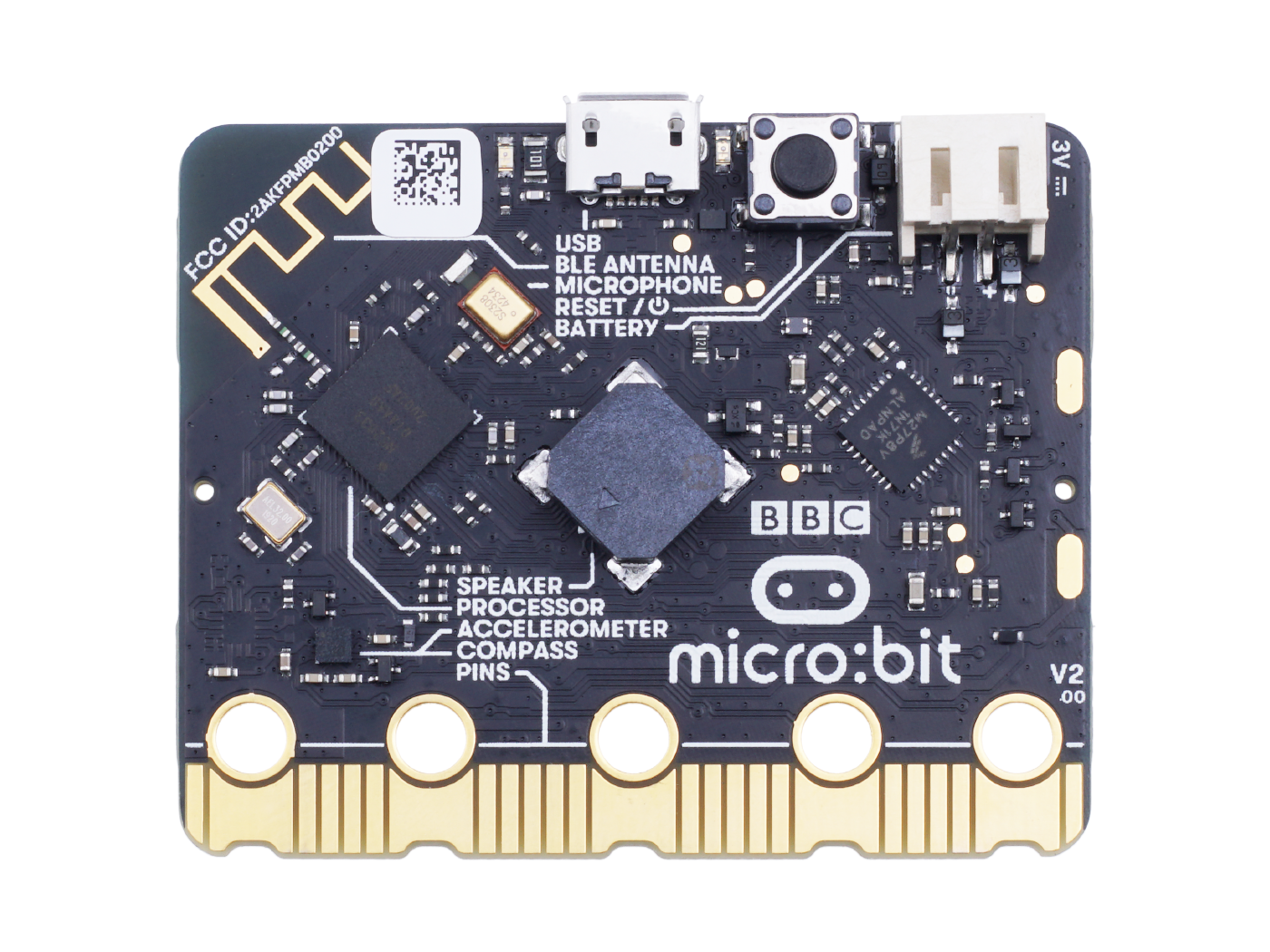 micro:bit v2 - with speaker, microphone, accelerometer, 2.4GHz radio/ BLE 5.0 - Image 5