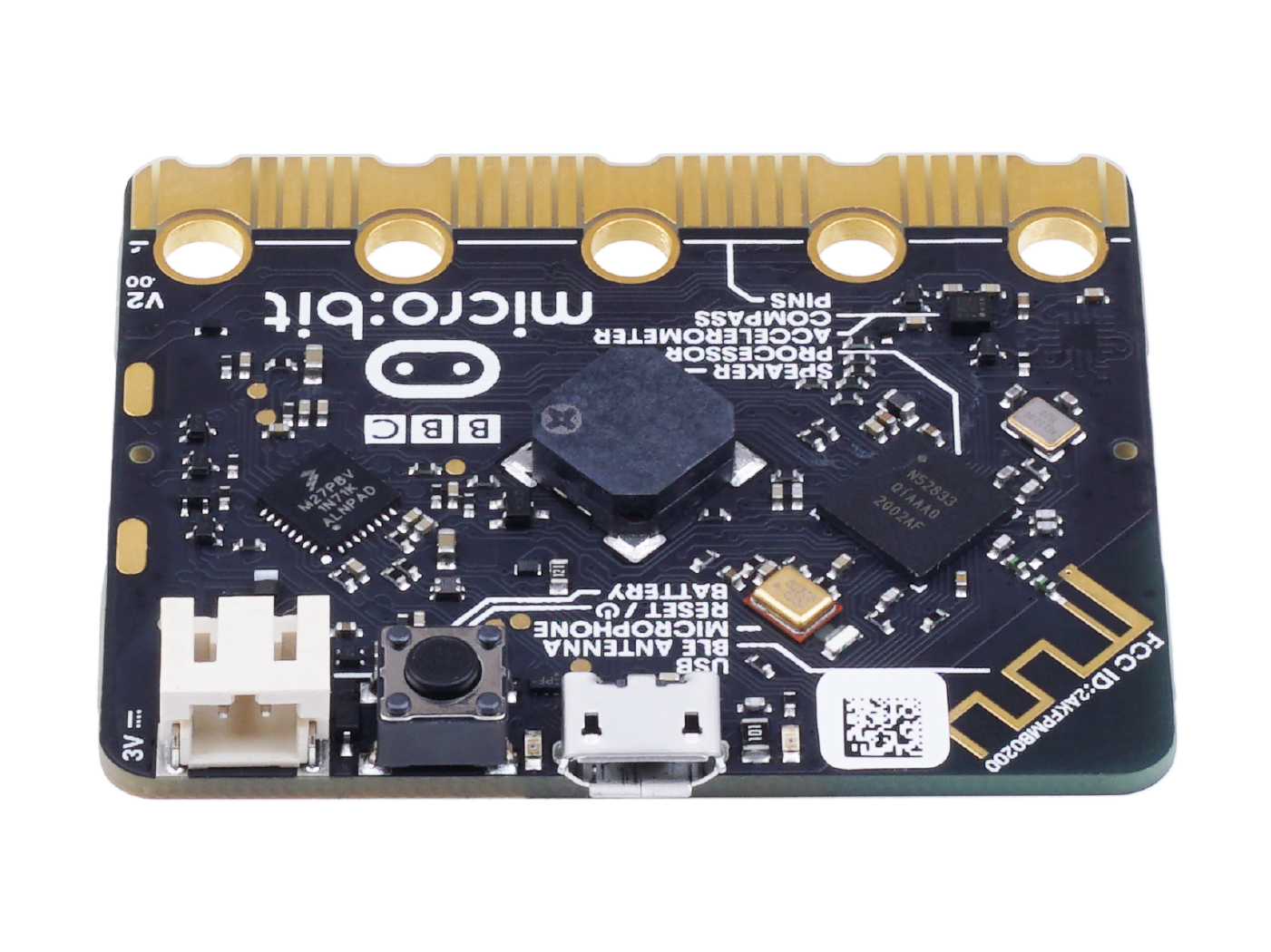 micro:bit v2 - with speaker, microphone, accelerometer, 2.4GHz radio/ BLE 5.0 - Image 4