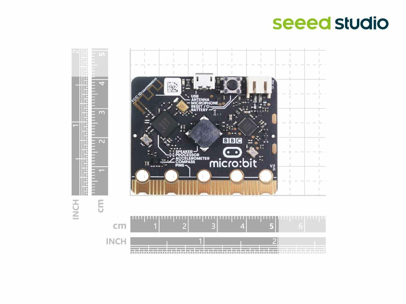 Micro:Bit V2.2- Card size MCU with Onboard Speaker, Accelerometer, MEMS microphone,2.4GHz radio/ BLE 5.0 - Image 7