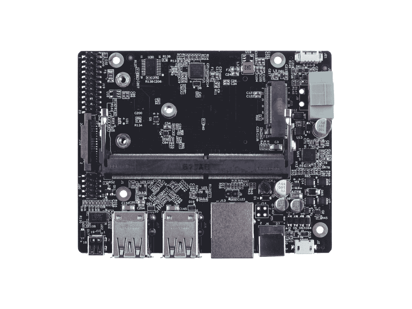EX1 Carrier Board for Jetson Nano/Xavier NX/TX2 NX with compact function design and same size of NVIDIA Jetson Xavier NX carrier board (Pre-installed Wifi and supporting 4G & Nano-SIM card ) - Image 4