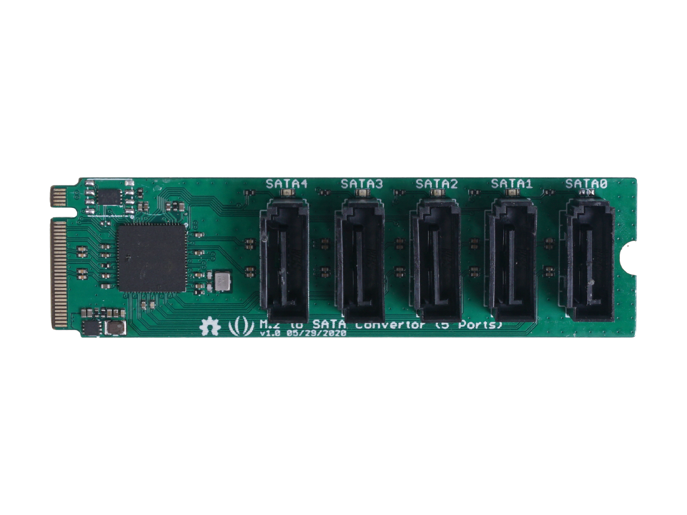 PCIe 3.0x2 M.2 NGFF Key-M to 5-Port 6Gbps SATA 3.0 Converter with JMB585 Chip - Suitable for ODYSSEY-X86J4105 - Image 2
