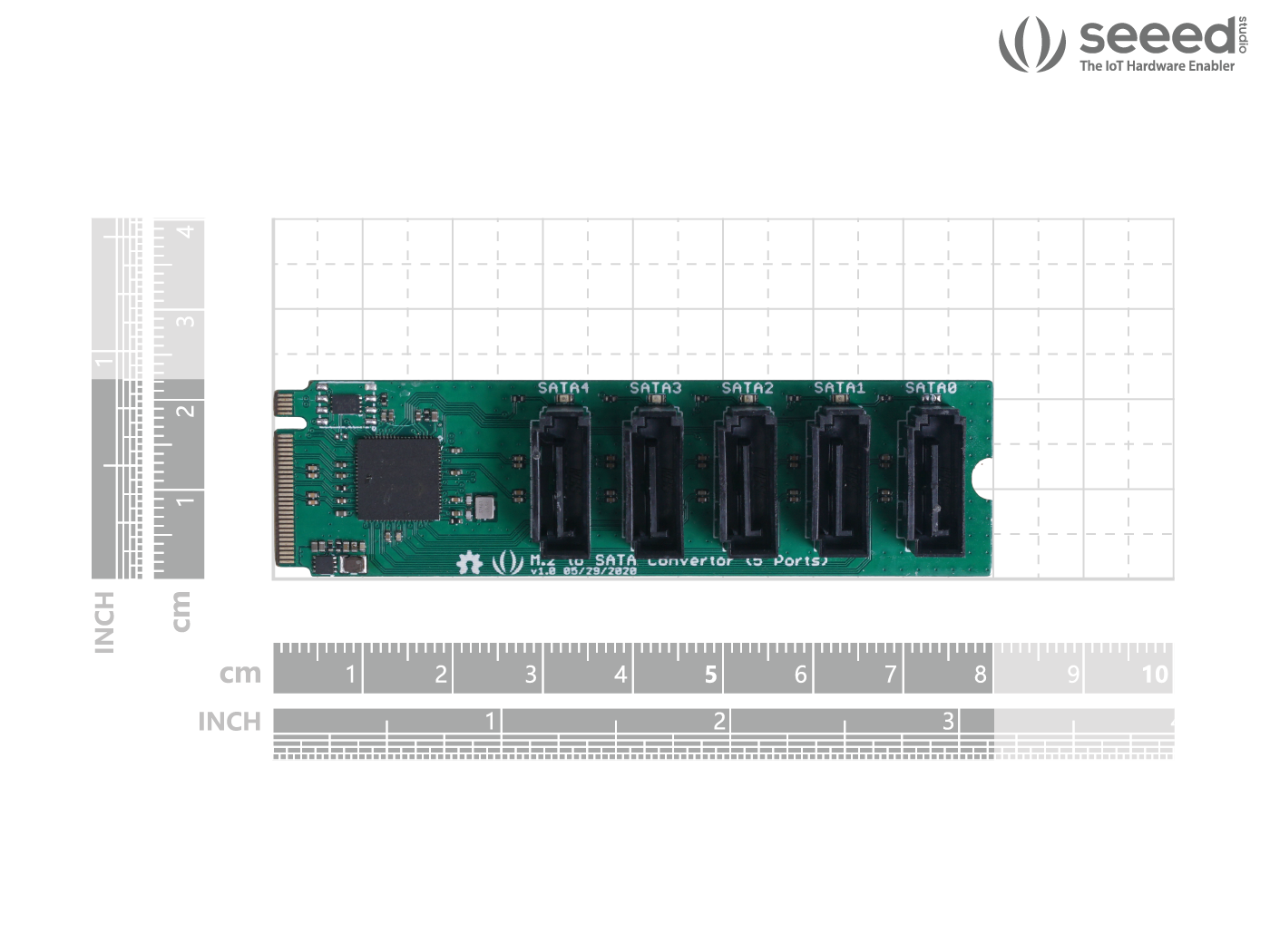 PCIe 3.0x2 M.2 NGFF Key-M to 5-Port 6Gbps SATA 3.0 Converter with JMB585 Chip - Suitable for ODYSSEY-X86J4105 - Image 4