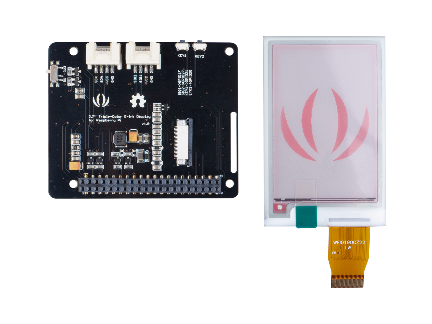 2.7'' Triple-Color E-Ink Display for Raspberry Pi - Image 2