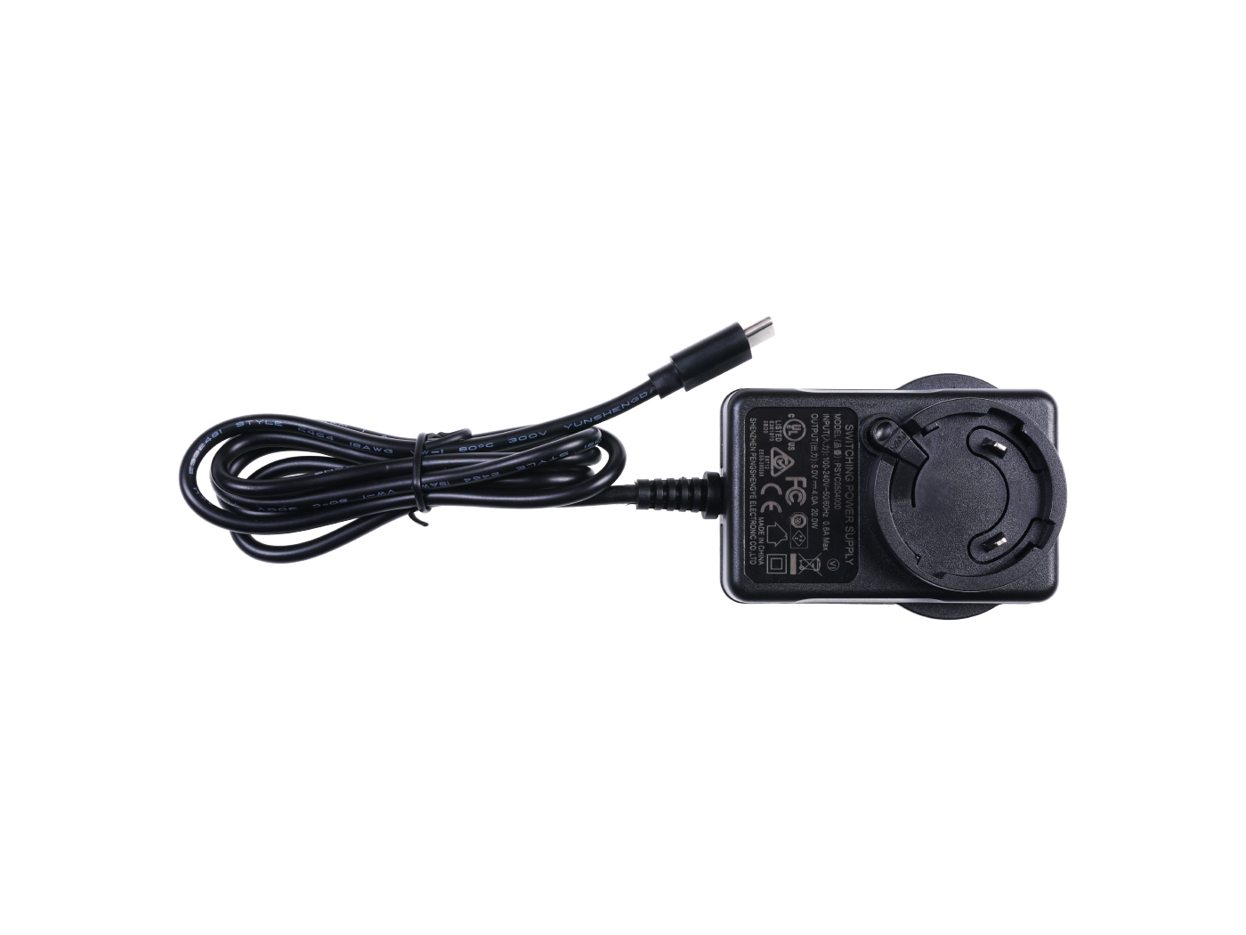 International Wall Adapter Power Supply 5VDC 4A – Type-C (with US/AU/UK/EU plugs) - Image 6