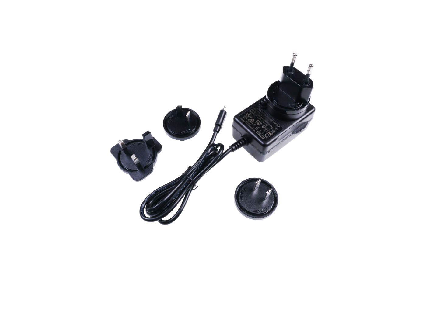 International Wall Adapter Power Supply 5VDC 4A – Type-C (with US/AU/UK/EU plugs)