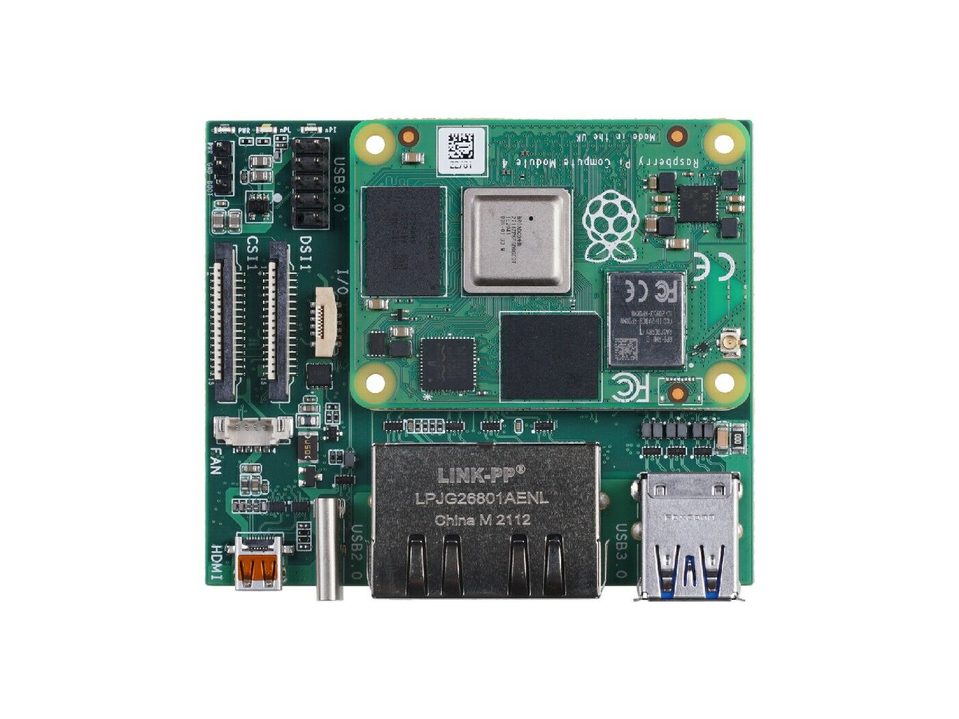 Dual Gigabit Ethernet NICs CM4 Carrier Board for Raspberry Pi CM4 with 4GB RAM/ 32GB eMMC - Image 2