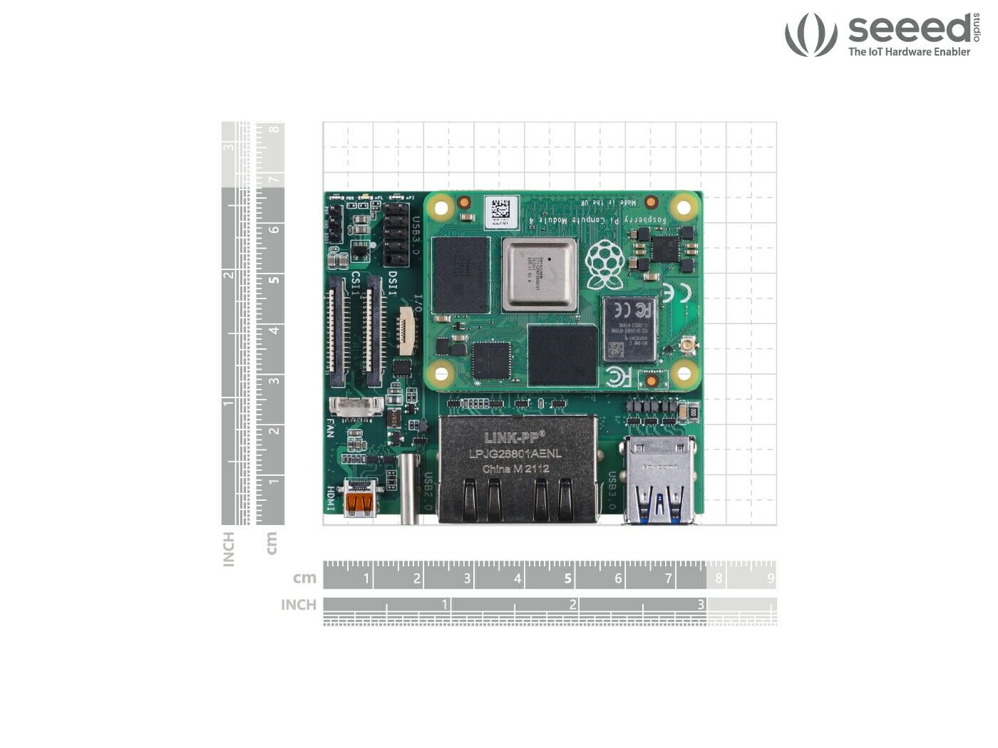 Dual Gigabit Ethernet NICs CM4 Carrier Board for Raspberry Pi CM4 with 4GB RAM/ 32GB eMMC - Image 5