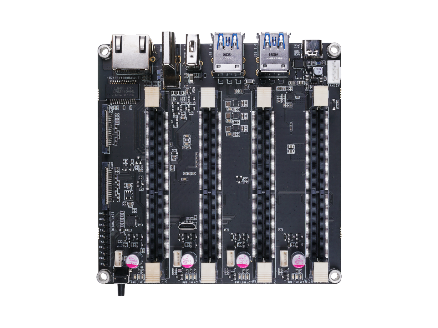 Jetson Mate Cluster Standard - Carrier Board with 1 Jetson Nano & 3 Jetson Xavier NX SoMs for GPU Cluster/ Server - Image 4