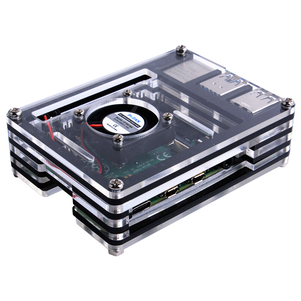 Raspberry Pi 9 Layers Acrylic Case with Fan (Support Pi 4) - Image 2