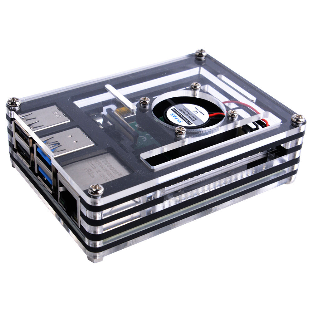 Raspberry Pi 9 Layers Acrylic Case with Fan (Support Pi 4) - Image 3