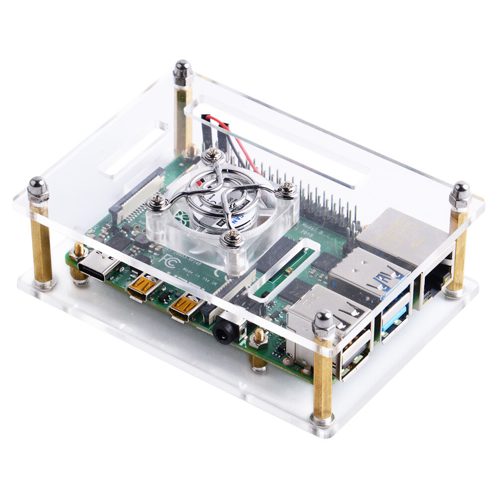 Raspberry Pi Single Layer Acrylic Case with Transparent Fan (Support Pi 4) - Image 4