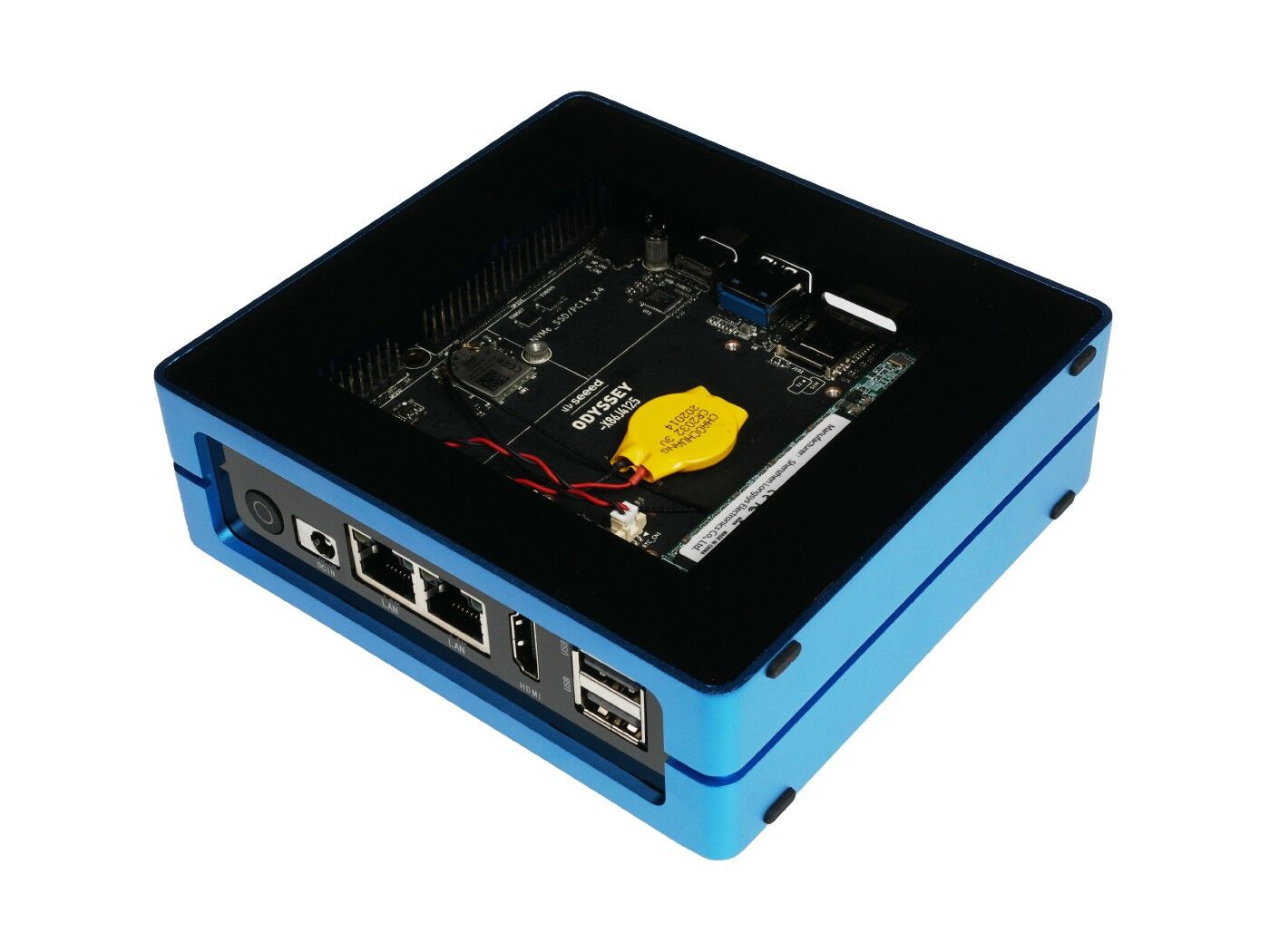 Odyssey Blue: Quad Core Celeron J4125 Windows 10 Mini PC with 128GB external SSD (TELEC),Dual Gigabit Ethernet NICs