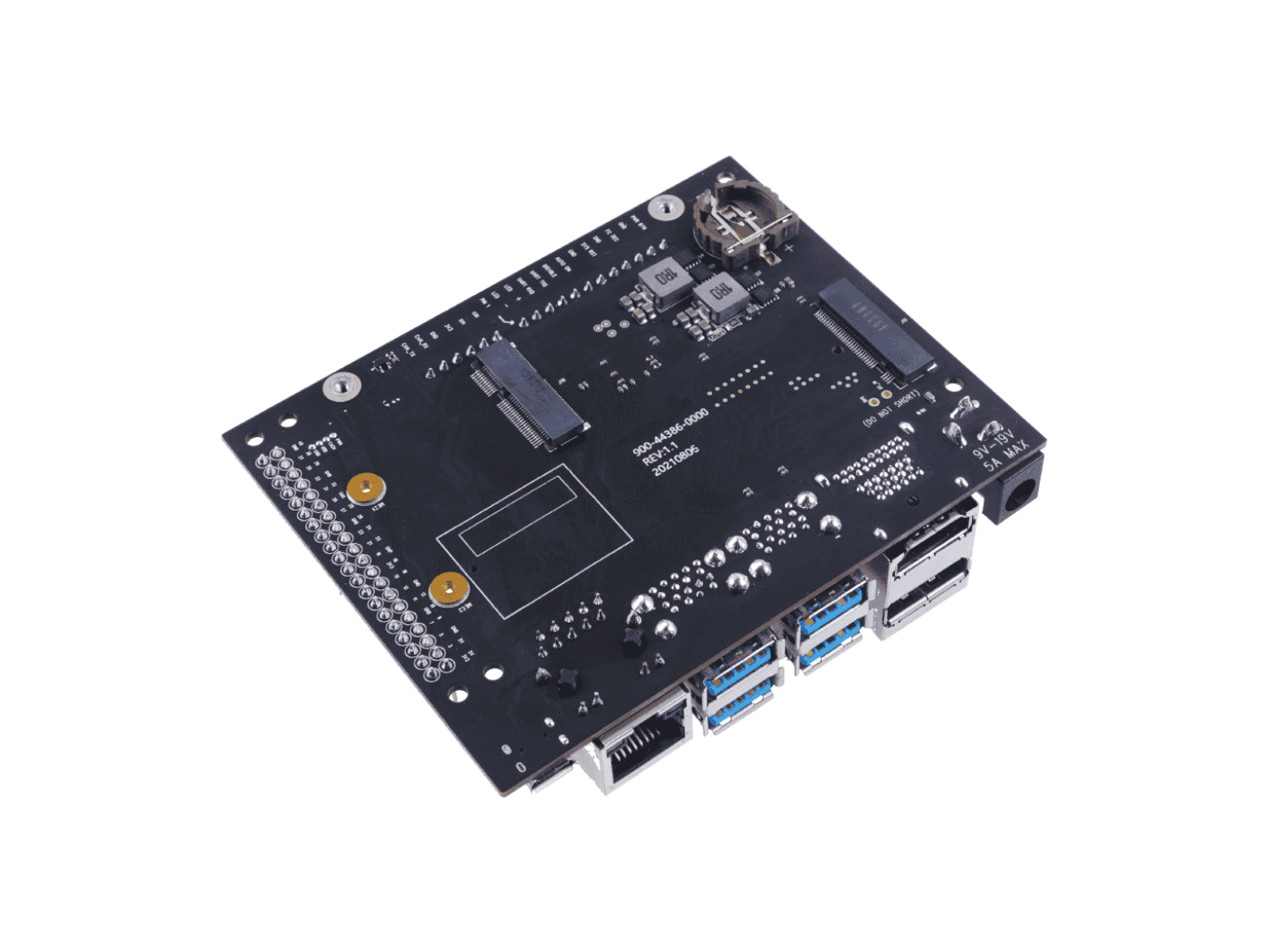 A206 Carrier Board for Jetson Nano/Xavier NX/TX2 NX, with 4 USB, M.2 Key M, E, and same size of NVIDIA® Jetson Xavier™ NX carrier board - Image 2