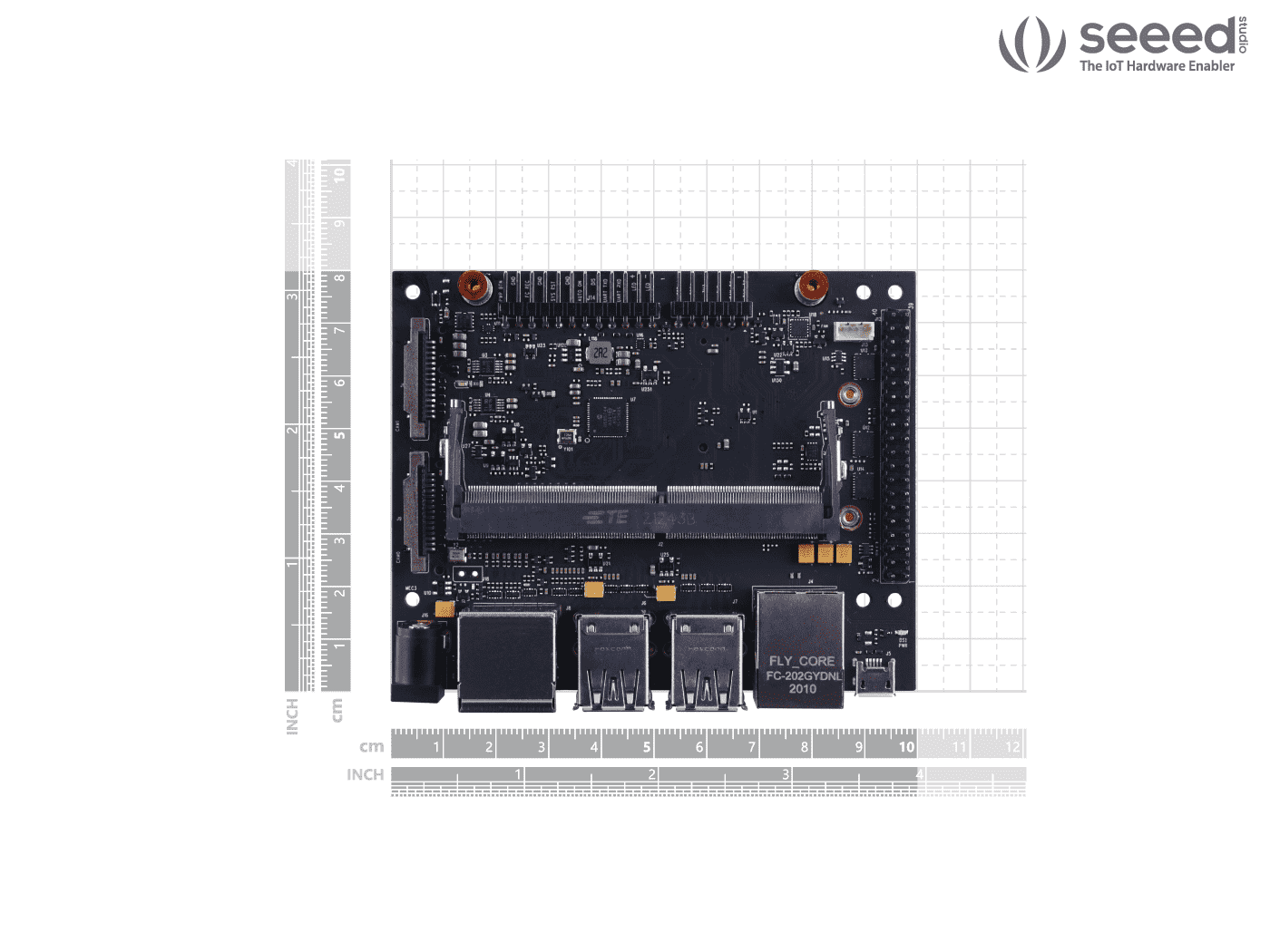 A206 Carrier Board for Jetson Nano/Xavier NX/TX2 NX, with 4 USB, M.2 Key M, E, and same size of NVIDIA® Jetson Xavier™ NX carrier board - Image 3