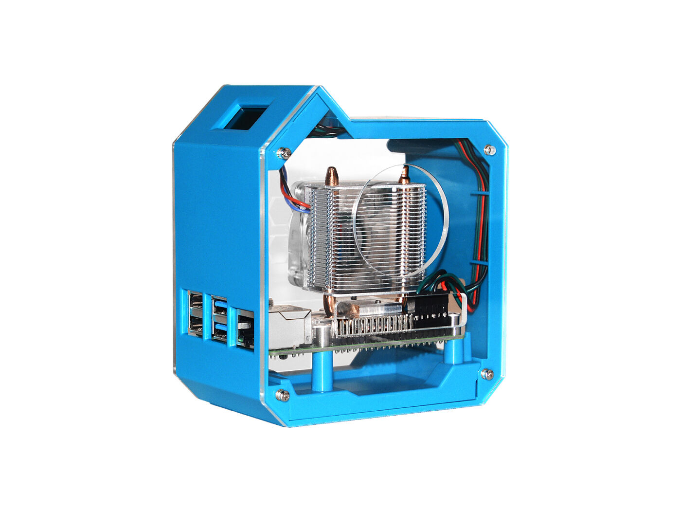 Mini Tower Case Kit for Raspberry Pi 4B - ABS material, Strong Heat Dissipation, OLED Screen Display, Elegant Appearance, Precise Positioning of Holes, Easy Wiring, and Easy Cable Management - Image 2