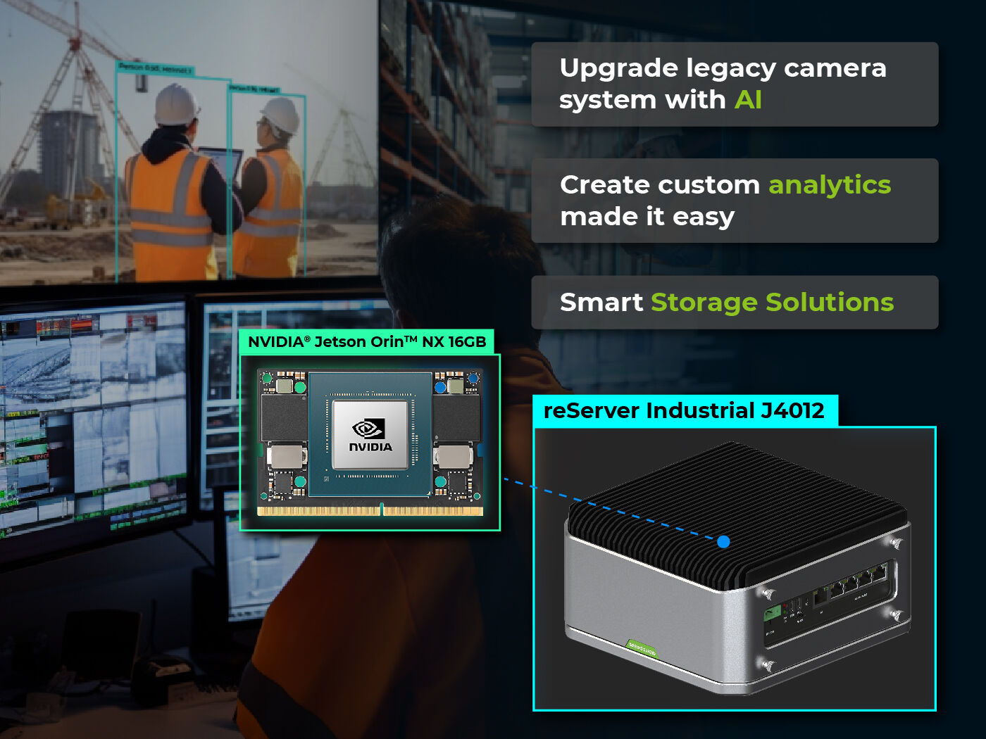 reServer Industrial J4012- Fanless AI-enabled NVR Server with NVIDIA Jetson Orin™ NX 16GB module - Image 2