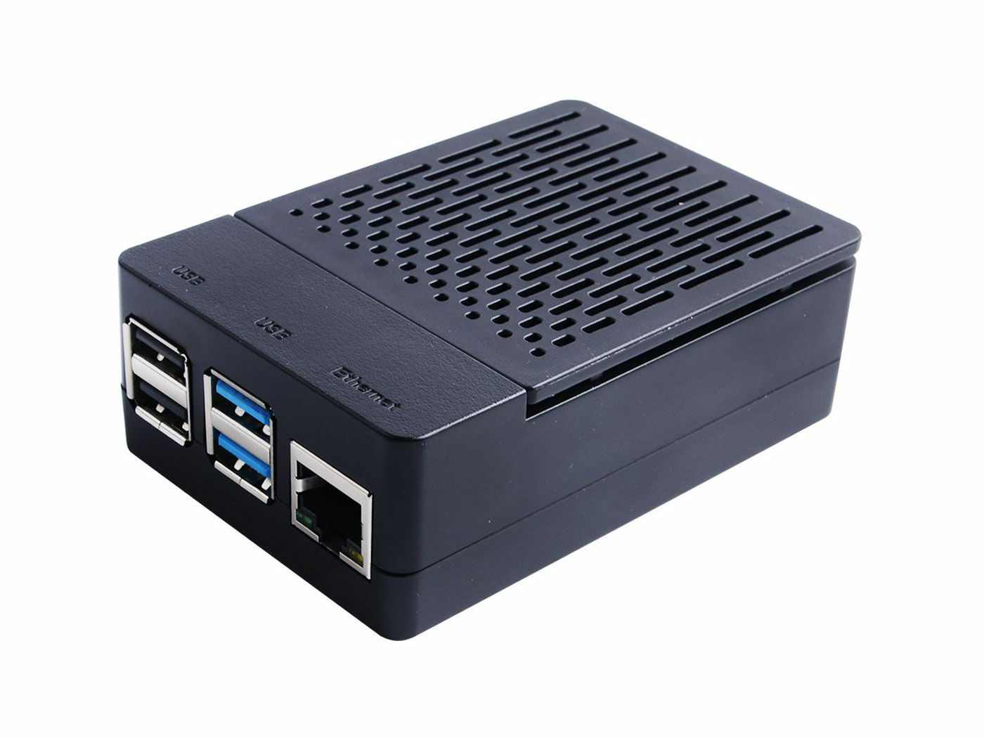 ABS H-Type Black Case for Raspberry Pi 4 B
