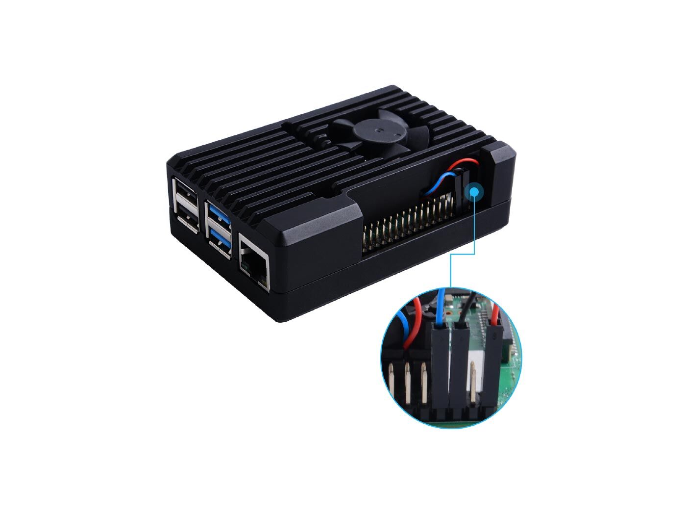 Aluminum Case with 3510 Fan for Raspberry Pi 4 - Image 5
