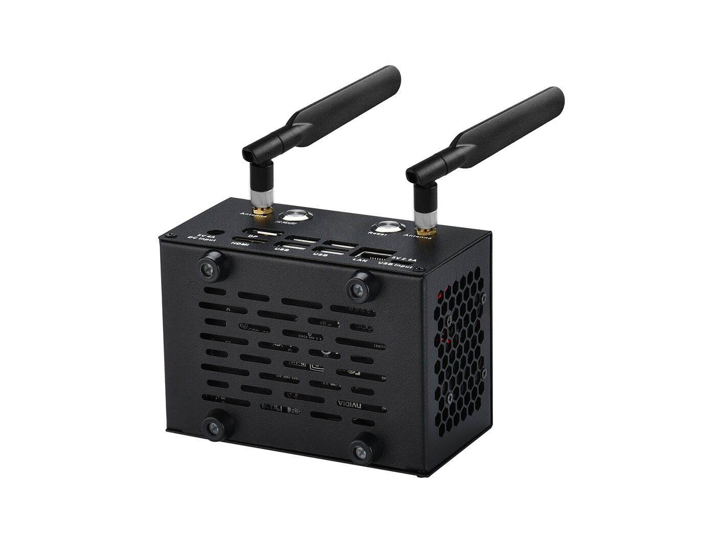 Iron Case for Jetson Nano B01 with Cooling Fan, Dual Antenna Mounts, Power/FR/RESET Buttons - Image 4