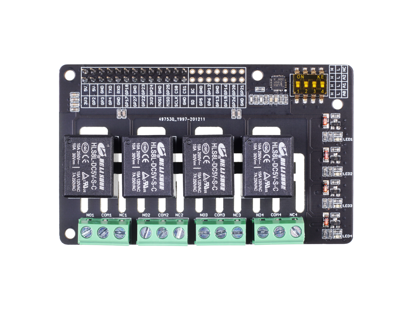 4-Channel SPDT Relay HAT for Raspberry Pi - Image 2