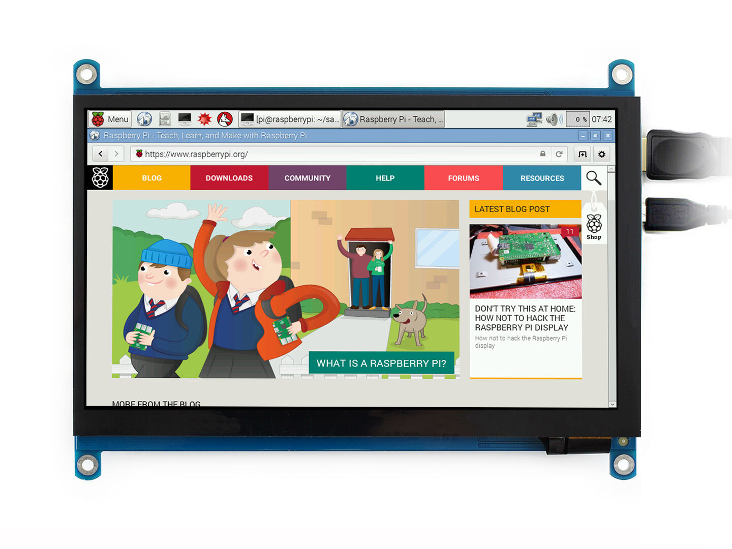 7inch HDMI LCD (H), 1024x600, IPS, supports various systems, capacitive touch, supports Raspberry Pi 4 - Image 2