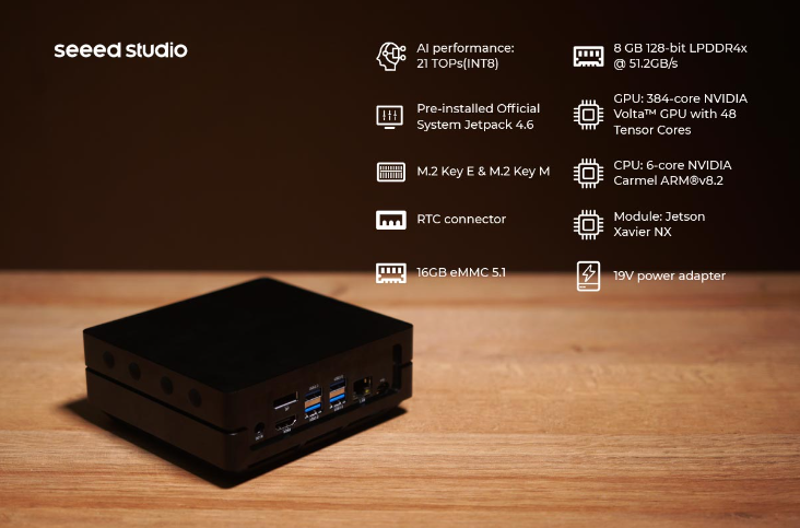 reComputer J2012 - Edge AI Device with Jetson Xavier NX 16 GB module, Aluminium case, pre-installed JetPack System - Image 9