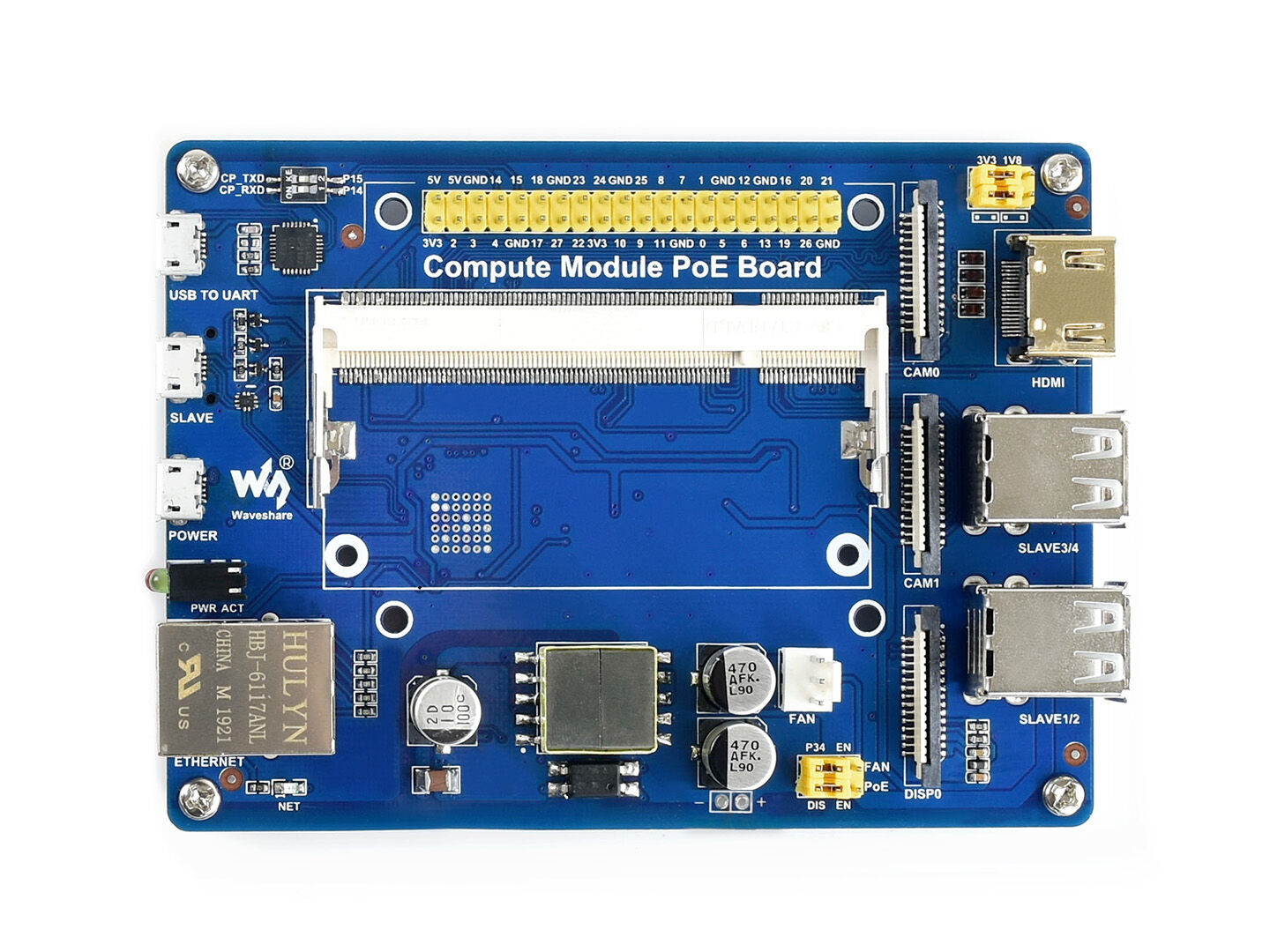 Raspberry Pi Compute Module IO Board with PoE Feature, for Raspberry Pi CM3 / CM3L / CM3+ / CM3+L - Image 3