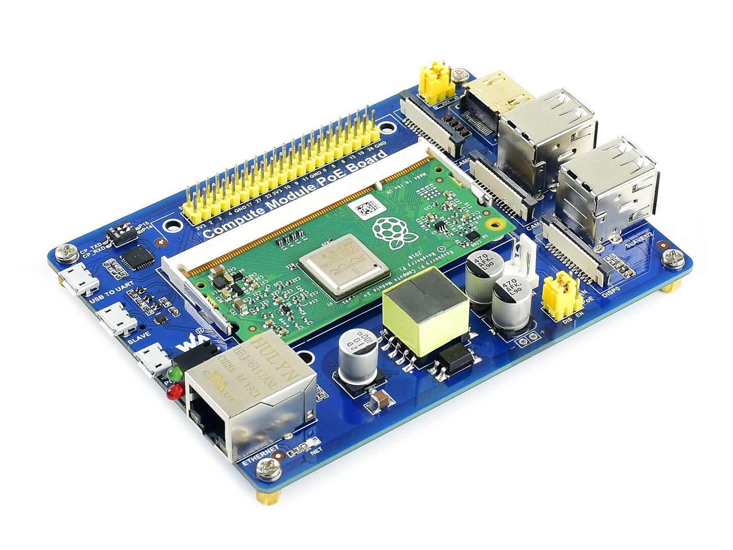 Raspberry Pi Compute Module IO Board with PoE Feature, for Raspberry Pi CM3 / CM3L / CM3+ / CM3+L - Image 2