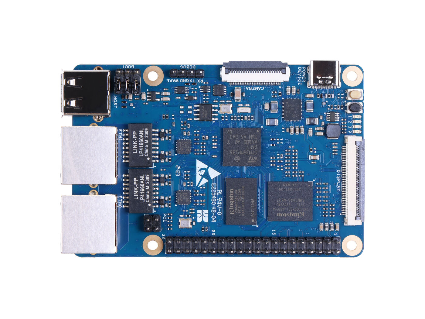 ODYSSEY- STM32MP135D eMMC ile, Cortex-A7 STM32, Yocto/Buildroot OS, WoL destekli Ethernet portları, USB Type-A, CSI, LCD, 4Gb DRAM, TF kart yuvası, PoE - Görsel 2
