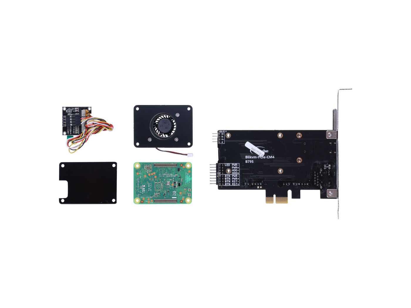 BliKVM Plug-n-Play PCIe- Raspberry Pi CM4, KVM-over-IP, CM4102000 included, easy-to-use, 1920×1080@60Hz Video Output, OLED display, Support both PoE and USB - Image 3
