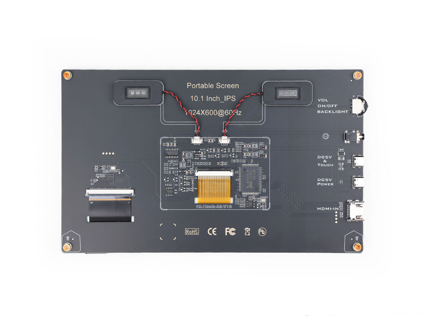 10.1 inch 1024x600 60Hz IPS Capacitive Touch Screen with speakers - Image 4