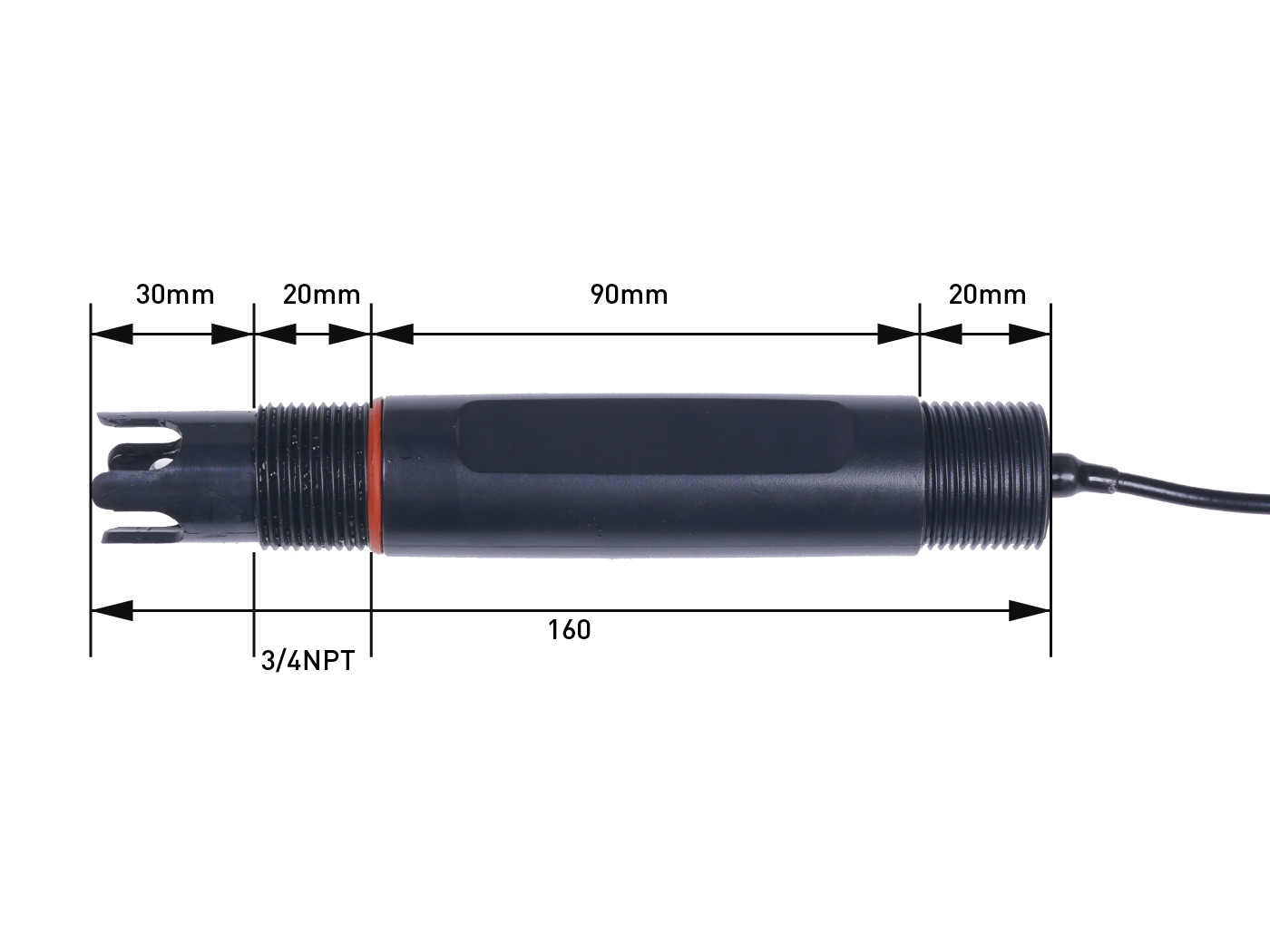 Industrial pH Sensor MODBUS-RTU RS485 & 0-2V Analog Voltage (S-pH-01B), with waterproof aviation connector - Image 5