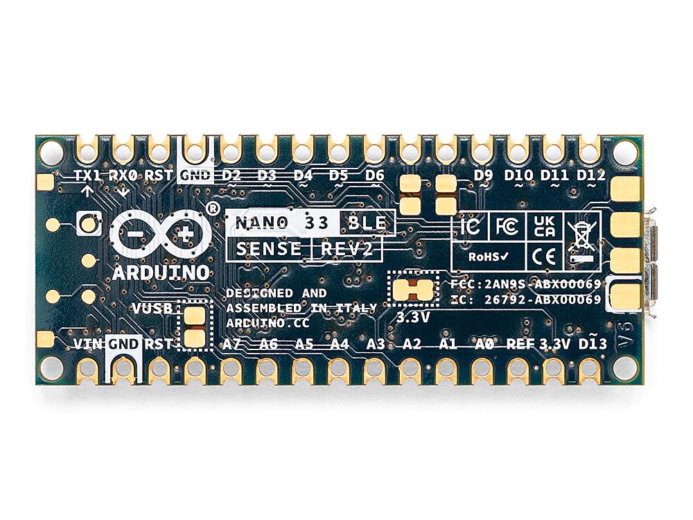 Arduino Nano 33 BLE Sense Rev2 - nRF52840 processor, BLE, AI-enabled, multiple onabord sensors, finger-size, Arduino and Python support - Image 3