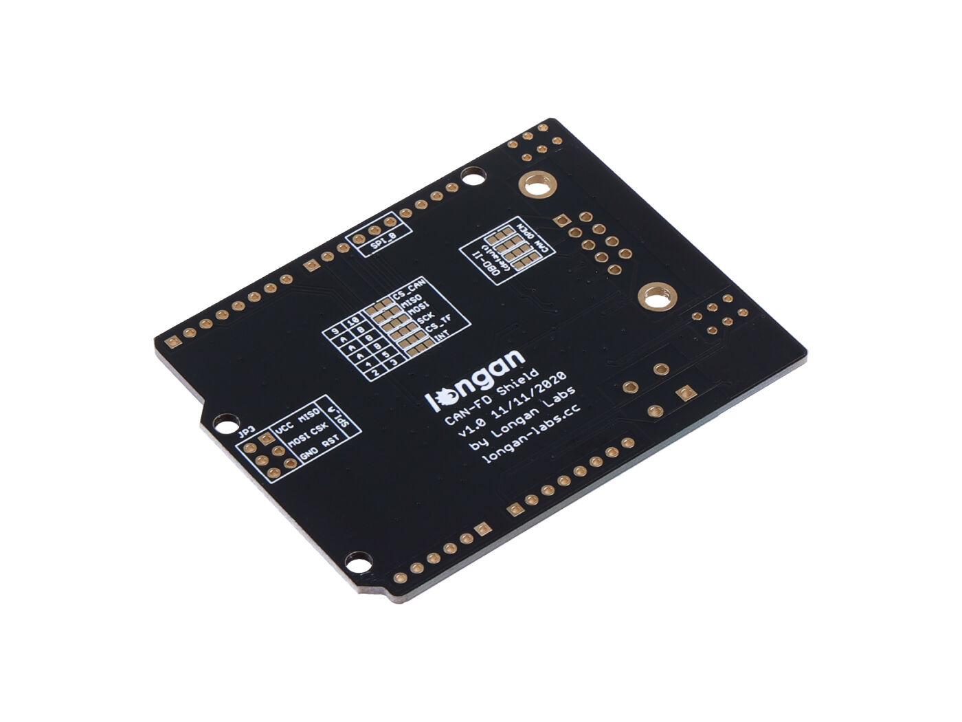 CAN FD Shield for Arduino - CAN-FD, CAN 2.0, industrial standard 9-pin sub-D, high-speed SPI interface, selectable OBD-II and CAN standard pinouts, adjustable chip select and INT pins - Image 4