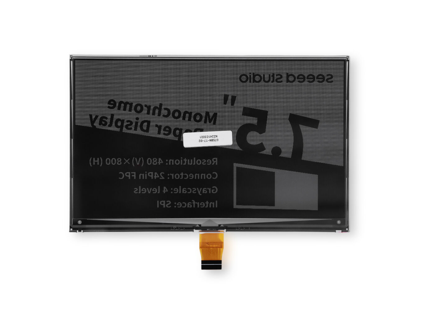7.5" Monochrome eInk / ePaper Display with 800x480 Pixels, SPI interface, Support XIAO/Arduino - Image 3