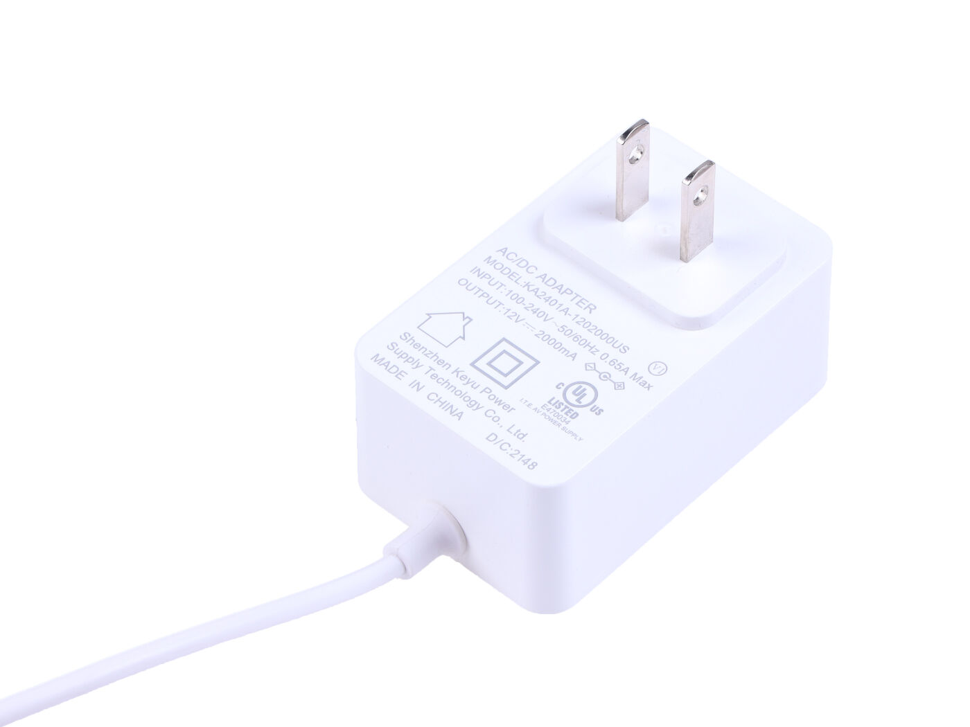 Power Adapter, 12V/2A/24W, American Standard Plug, DC Output, 1.5m - Image 4