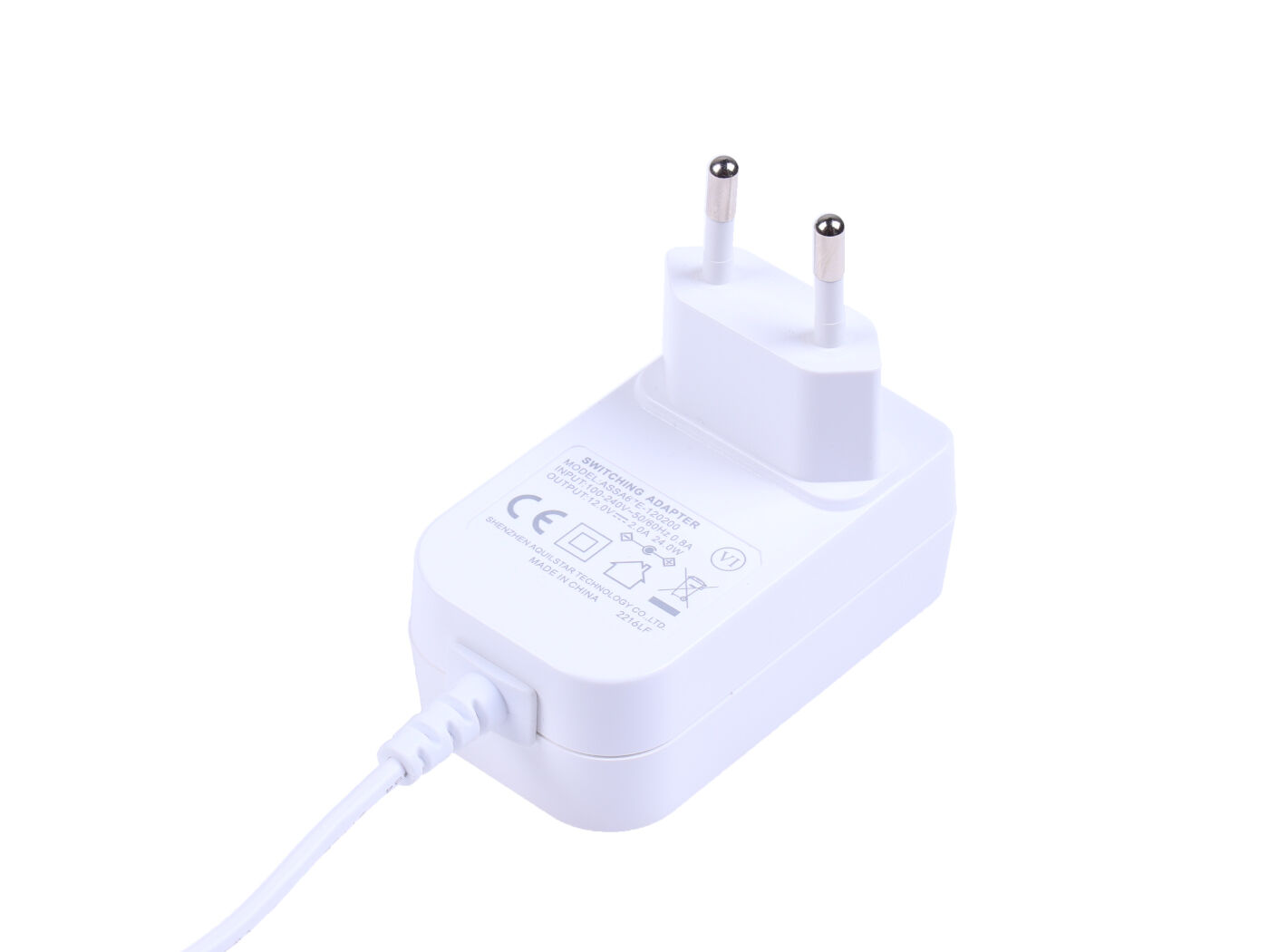 Power Adapter, 12V/2A/24W, European Standard Plug, DC Output, 1.5m - Image 4