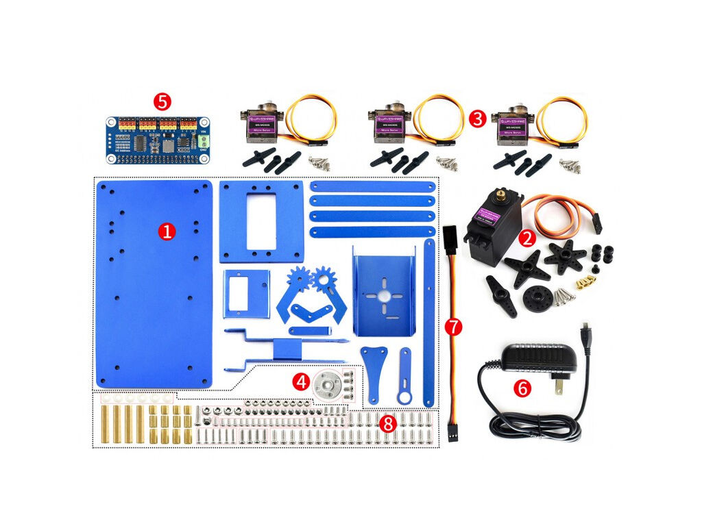 Waveshare 4-DOF Metal Robot Arm Kit for Raspberry Pi, Bluetooth+WiFi version - Image 2