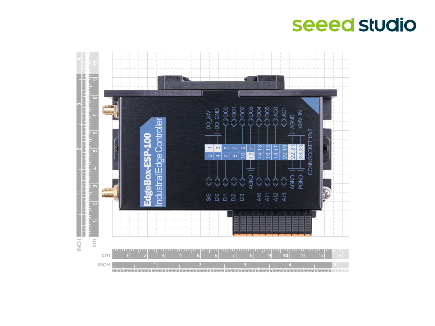 EdgeBox-ESP-100-Industrial Edge Controller, WiFi, BLE, 4G LTE, DIO, AIO, Ethernet, CAN, RS485 - Image 6