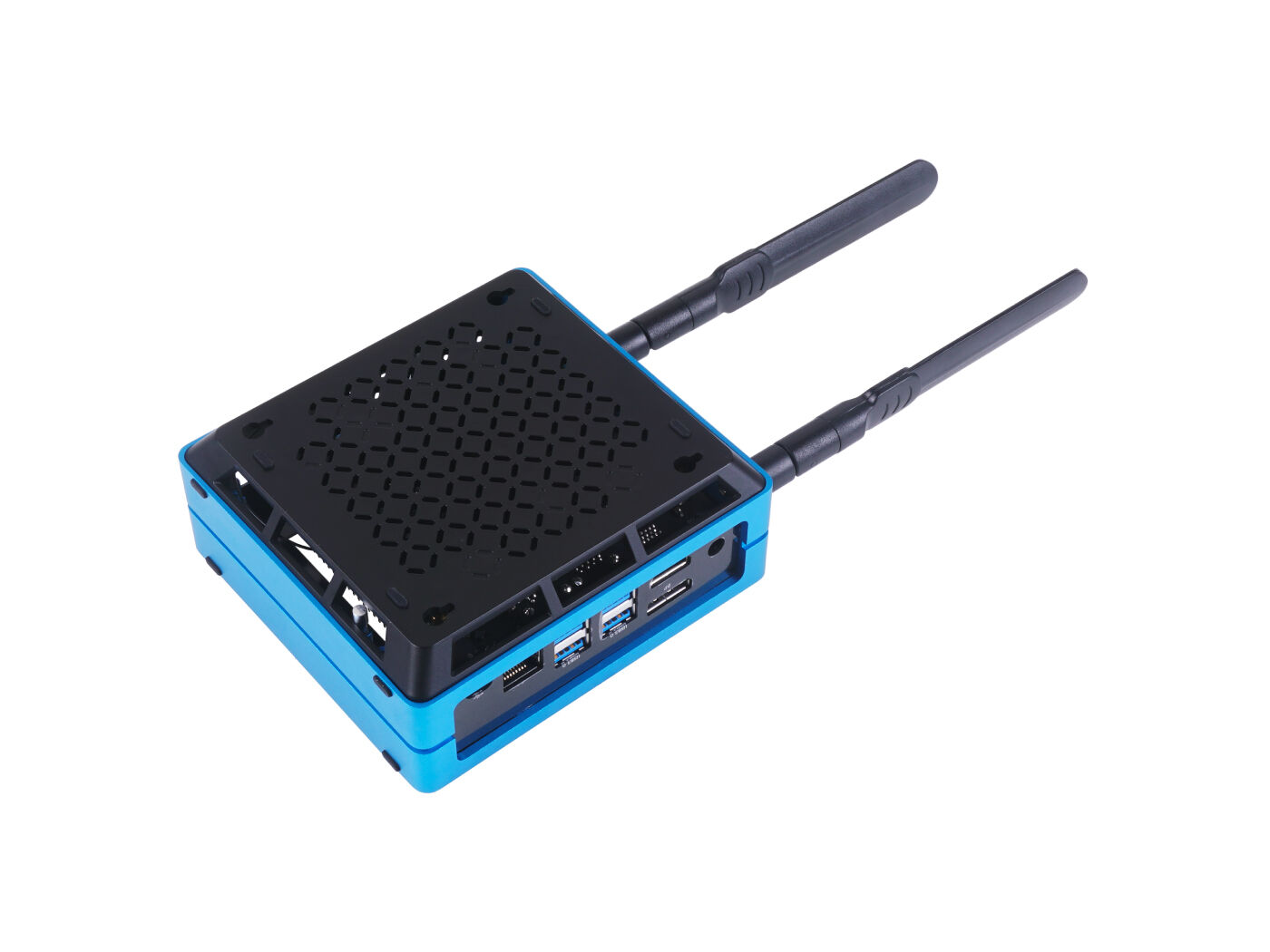 Jetson SUB Mini PC V2 - Blue with Jetson Xavier NX module, Aluminum case with cooling fan, 128GB SSD, WiFi, Antennas and pre-installed JetPack System - Image 5