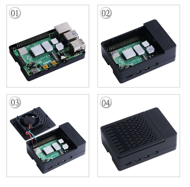ABS H-Type Black Case for Raspberry Pi 4 B - Image 5